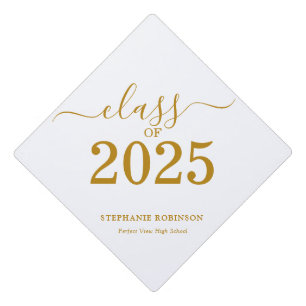 Gold Script Class of 2025  Graduation Cap Topper