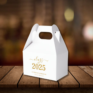 Gold Script Class of 2025 Graduation Favor Boxes