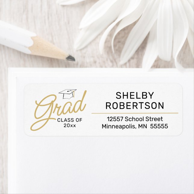 Gold Script Class of 2026 Grad Label (Insitu)