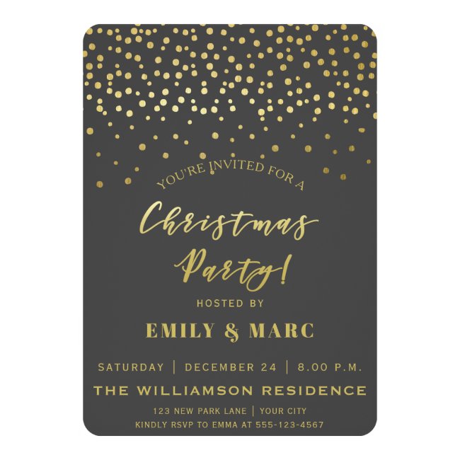 Gold Script & Confetti | Christmas Party