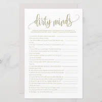 Script Dirty Minds Game Card Dirty Riddles Bachelorette 