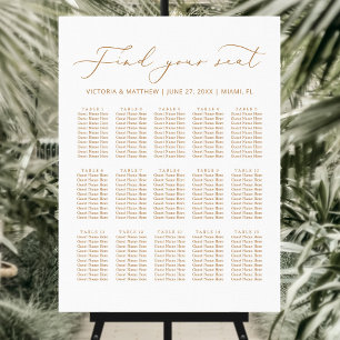 Gold Script Find Your Seat Wedding Seating Chart Foam Board