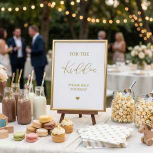 Gold Script For the kiddos Wedding Favors Sign