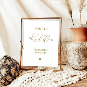 Gold Script For the kiddos Wedding Favors Sign