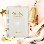 Gold Script Future Mrs. Beige Wedding Planner<br><div class="desc">Romantic design features a soft floral flower in white,  "Future Mrs.",  and the words "Wedding Plans" in a gold typography script against a beige textured background.  Easily customize your names and date of choice.  The perfect gift idea for the bride-to-be to organize all her wedding planning needs.</div>