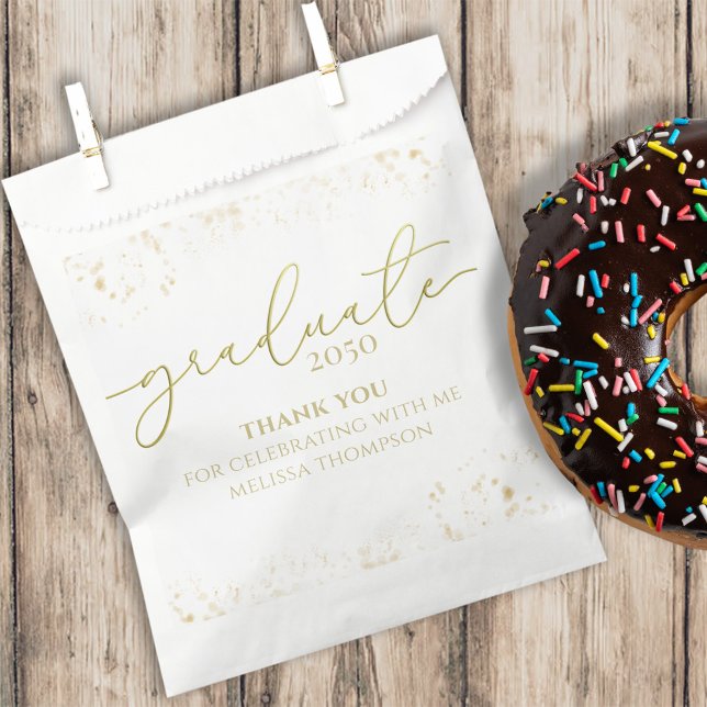 Gold Script Graduation Party Custom Favor Bag (Creator Uploaded)