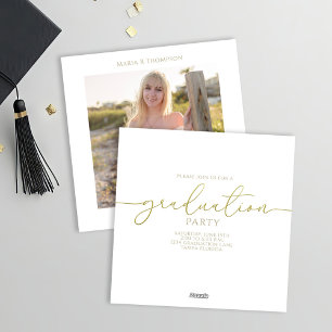 Gold Script Graduation Party Photo Template