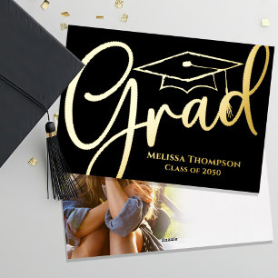Gold Script Graduation Photo Template 