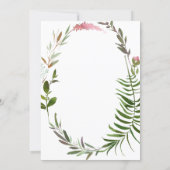 Gold Script Greenery Floral Wreath Baby Shower Invitation (Back)