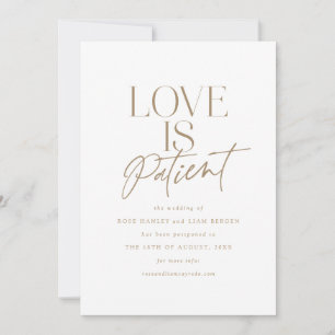 Gold Script Love Wedding Postponed Change the Date Announcement