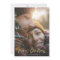 Gold script merry christmas red tartan photo