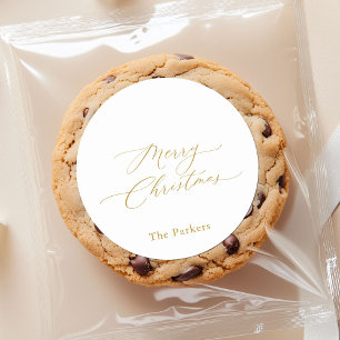 Gold Script Merry Christmas Sticker