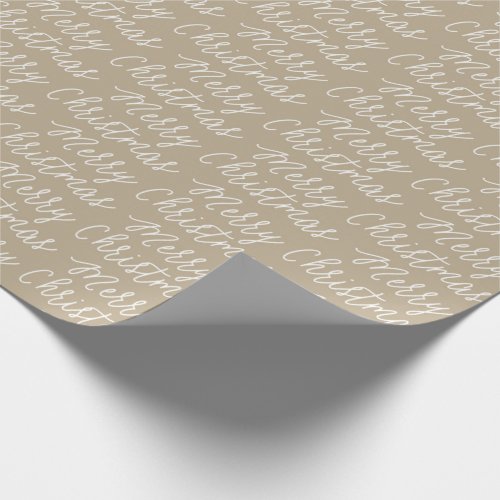 GOLD SCRIPT MERRY CHRISTMAS WRAPPING PAPER