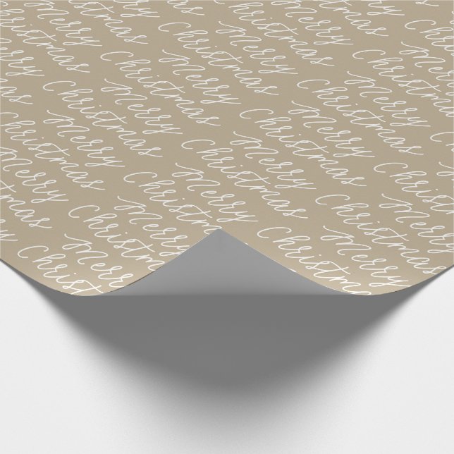 GOLD SCRIPT MERRY CHRISTMAS WRAPPING PAPER (Corner)