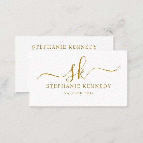 Gold Script Modern Business Card