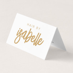 Gold Script Name Hair Stylist Appointment Reminder Business Card