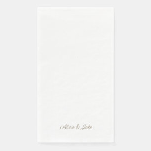 Gold Script Names Personalized Wedding Paper Guest Towels