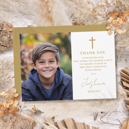 Gold Script Photo First Holy Communion