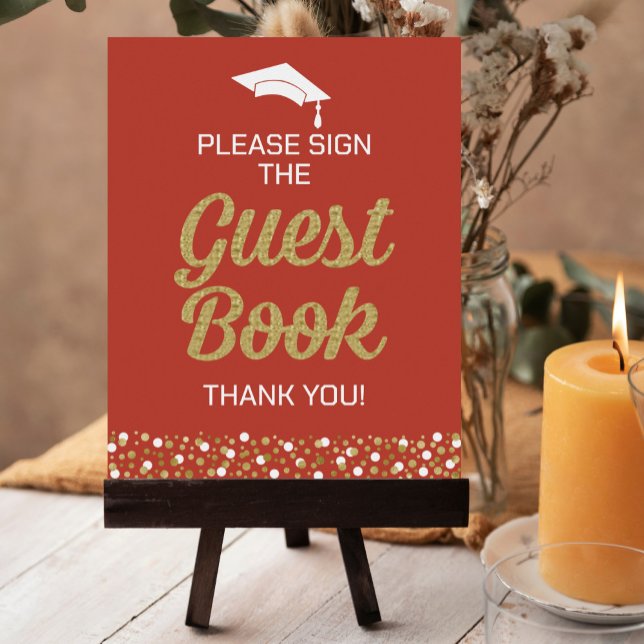 Gold Script Please Sign The Guest Book Grad Sign (Creator Uploaded)