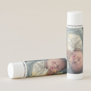 Gold Script Thank You Photo Baby Lip Balm