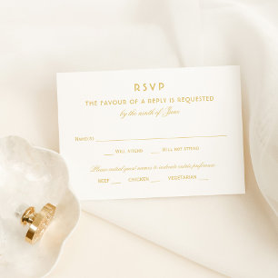 Gold Script Typography with Meal Choice RSVP Card