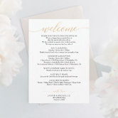 Wedding Welcome and Itinerary Card #LCG Faux Gold Foil - Berry