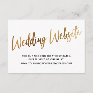 Gold Script Wedding Website, Save the Date Card