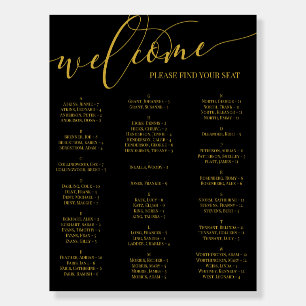Gold Script Welcome Seating Chart Any Event Foam Board