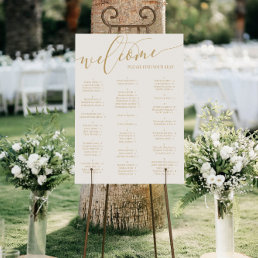 Gold Script Welcome Seating Chart Any Event Foam Board