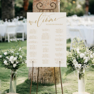 Gold Script Welcome Seating Chart Any Event Foam Board