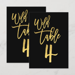 Gold Script Wild Birthday Party Table Number 4