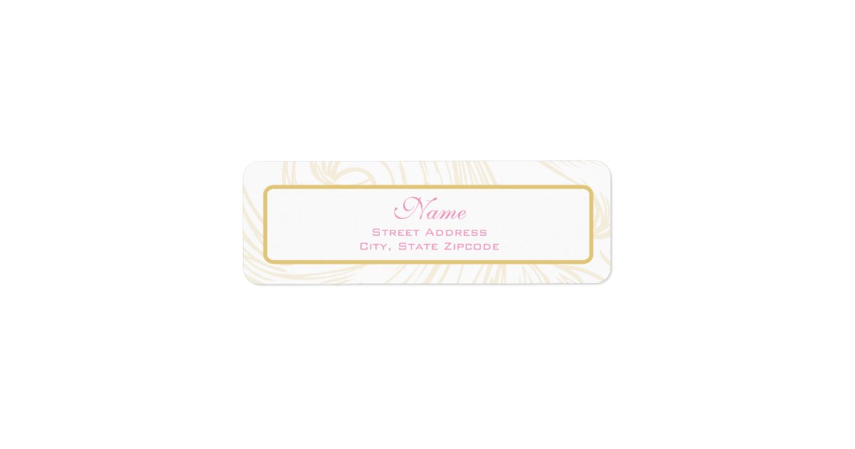 Gold Scroll Christening Address Label Zazzle