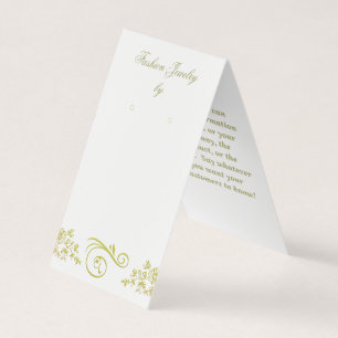 "Gold" Scroll Custom Tent Jewelry Display Cards