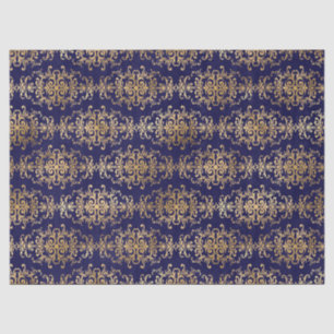 Gold Scroll Work on Purple Tissue Paper