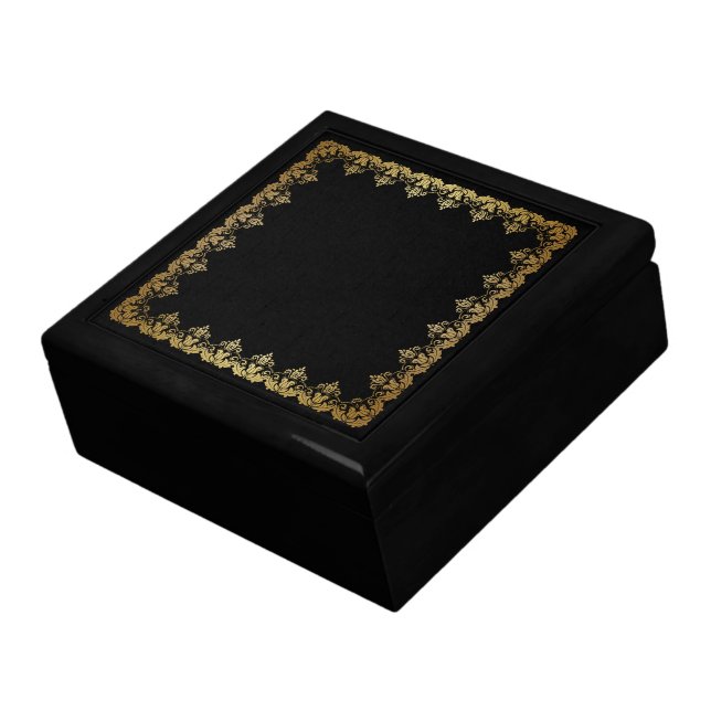 Gold Scrolls Jewelry Box (Side)