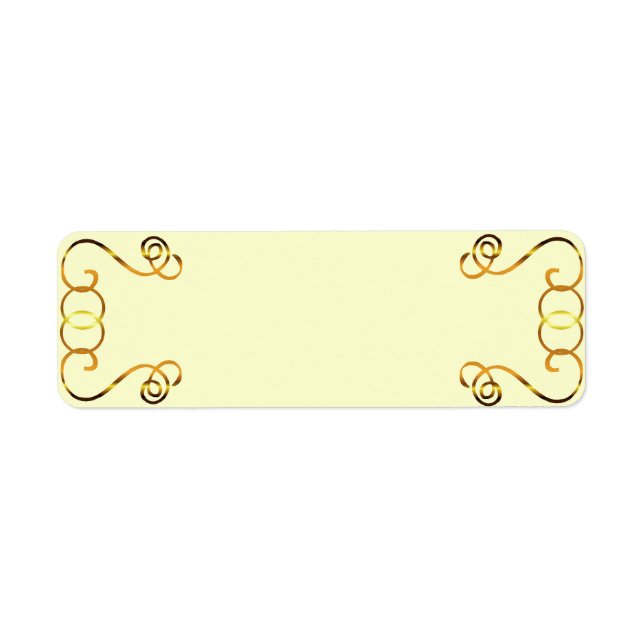 Gold Scrolls on Yellow Return Address Label (Front)