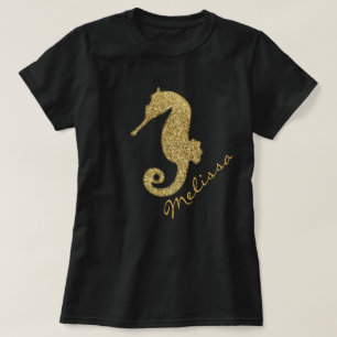 Gold Seahorse Personalized T-Shirt