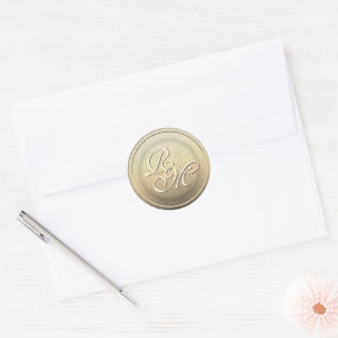 Gold Seal Glitter Look Monogram Initials