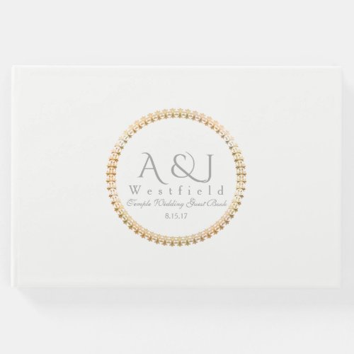 Gold Seal Monogram Temple Wedding Guest Book