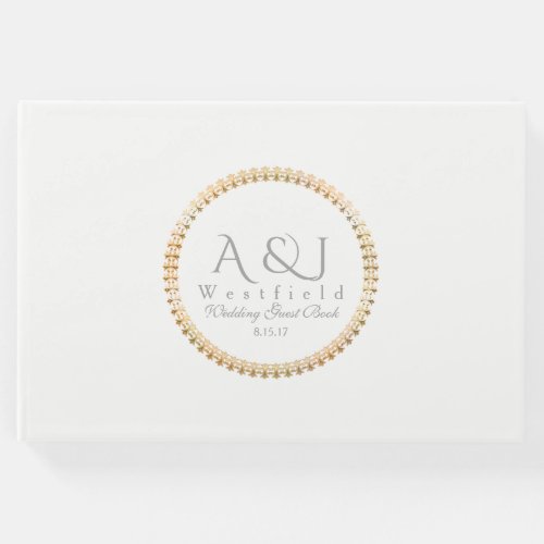 Gold Seal Monogram Wedding Guest Book