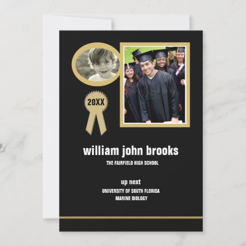 Gold Seal Photo Graduation AnnouncementInvitation Invitation