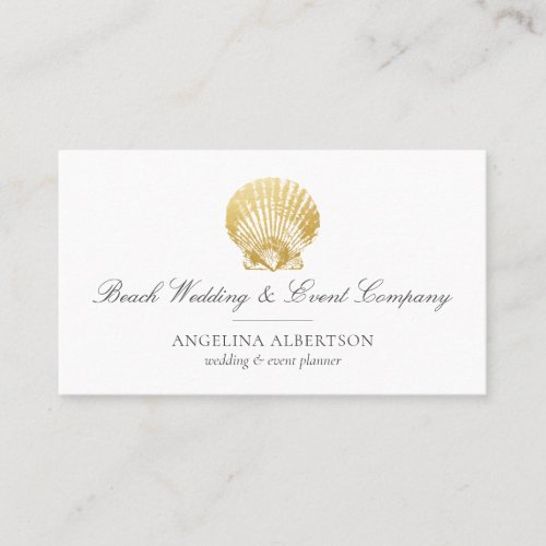 Gold Seashell Elegant Business Card
