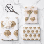 Gold Seashells Pearls Birthday Bridal Shower Gift Wrapping Paper Sheets<br><div class="desc">Elevate your gifting with this elegant gold seashell and pearl wrapping paper, perfect for bridal showers, luxury birthdays, or coastal-themed celebrations. Featuring soft metallic tones, romantic details, and a timeless feminine vibe, these wrapping paper sheets are ideal for sophisticated gift-giving. A beautiful match for beach weddings, mermaid themes, or any...</div>