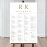 Gold Seating Chart with Bride & Groom Initials