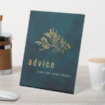 Gold Seaweed Advice For Newlyweds Bridal Shower Pedestal Sign