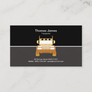 Gold Semi Truck Dual Tone Colors Trucker Business Card