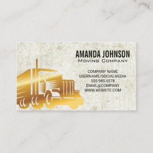 Gold Semi Truck   Grunge Background  Business Card