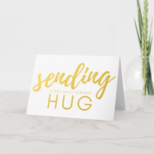 Gold Sending a Social Distancing Hug Card
