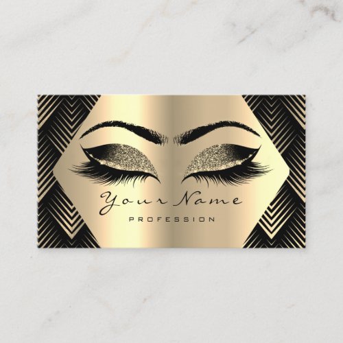 Gold Sepia Glitter Makeup Artist Lashes Black Blog Business Card