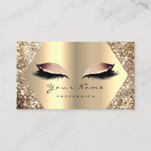 Gold Sepia Glitter Makeup Artist Lashes Blush1 Business Card